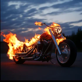 Burning Motorcycle: A Fiery Spectacle