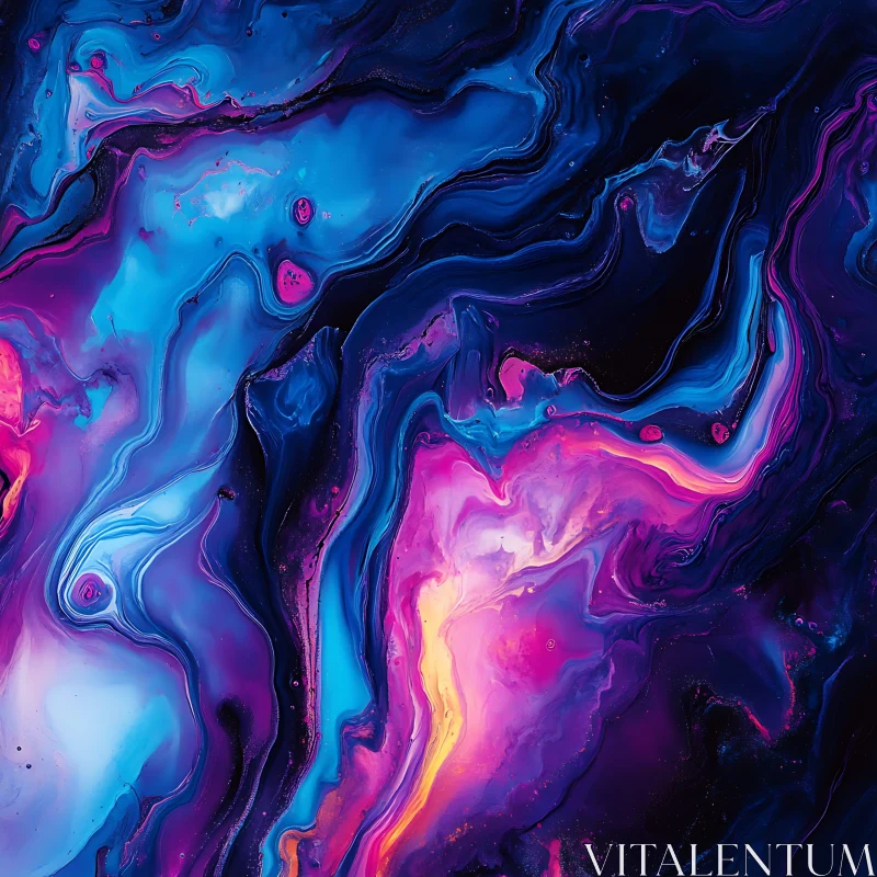 Colorful Fluid Abstract Swirls AI Image