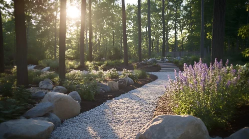 Forest Path with Sunlight