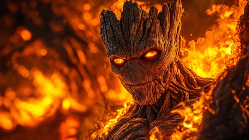 Burning Tree Monster Portrait