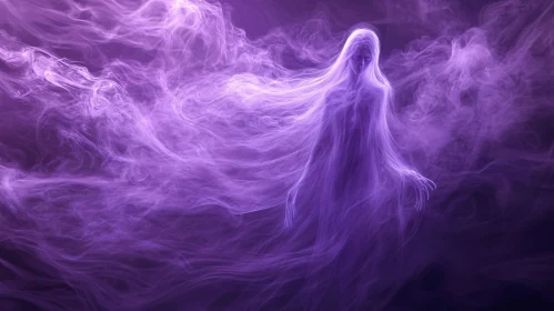 Ghostly Figure in Purple Haze