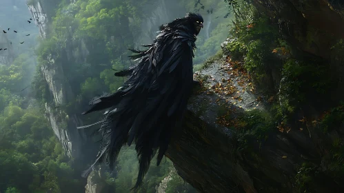 Dark Raven Character in Nature