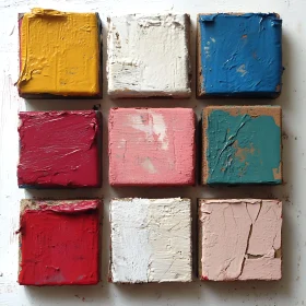 Palette of Painted Square Tiles