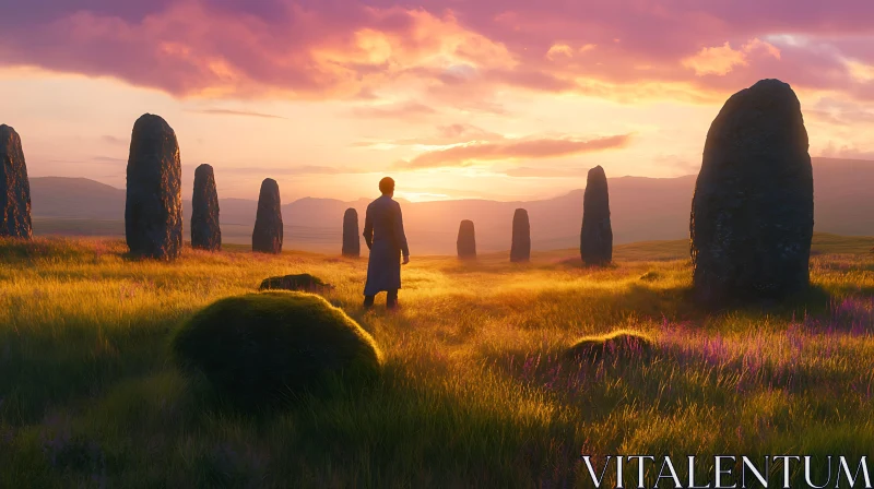 AI ART Standing Stones Sunset