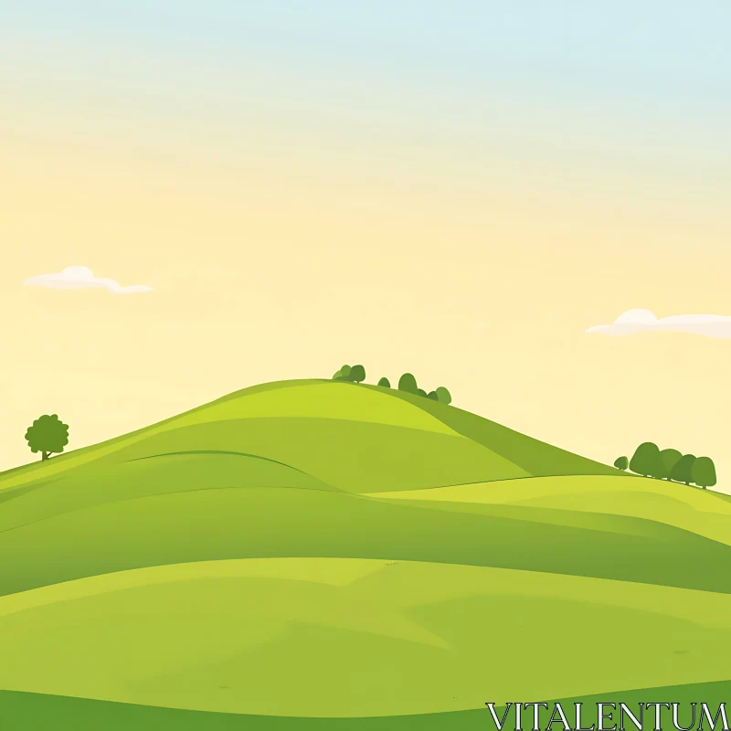 Rolling Hills Serenity AI Image