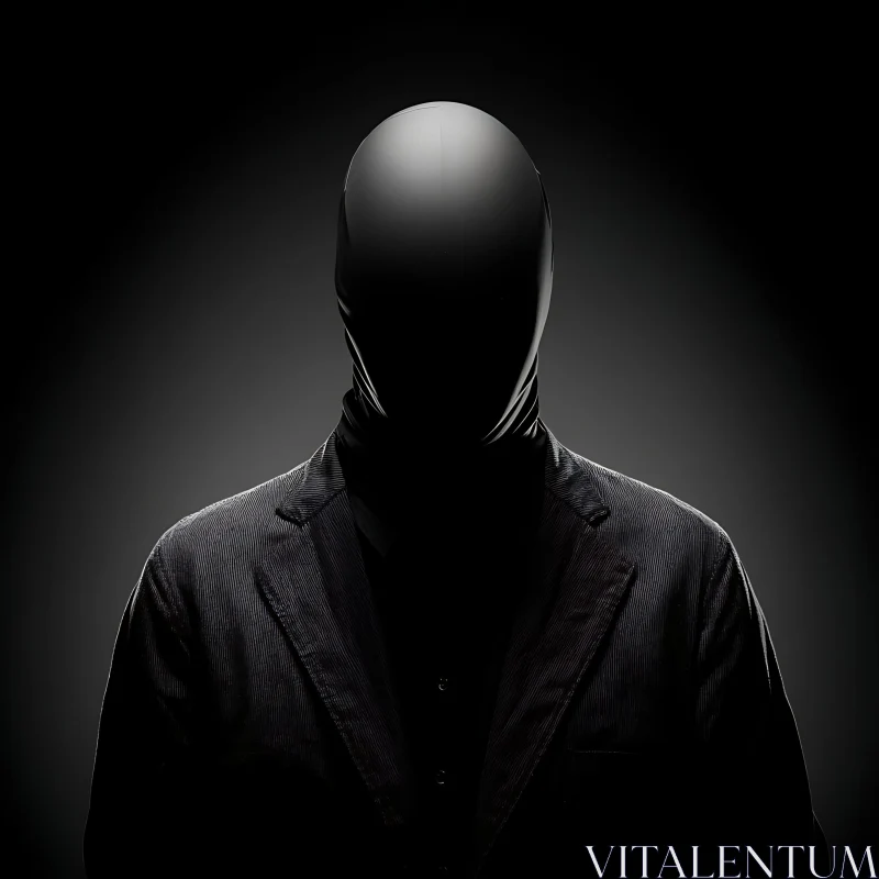 Faceless Man in Dark Suit AI Image