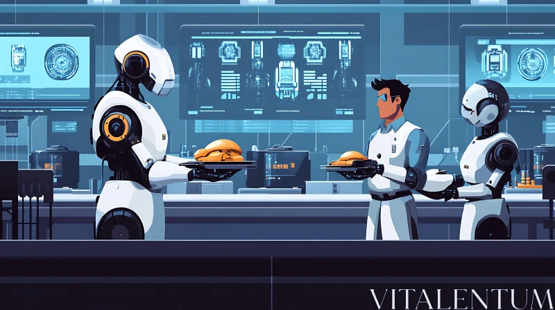 Culinary Robots in a High-Tech Setting AI Image