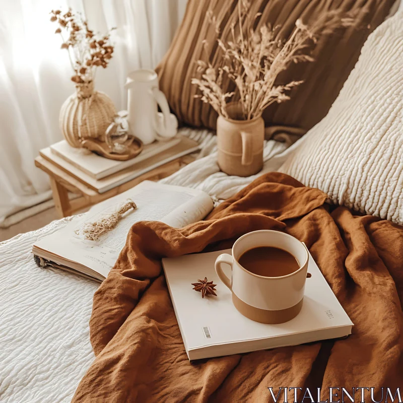 Mug of Coffee on Book Still Life AI Image