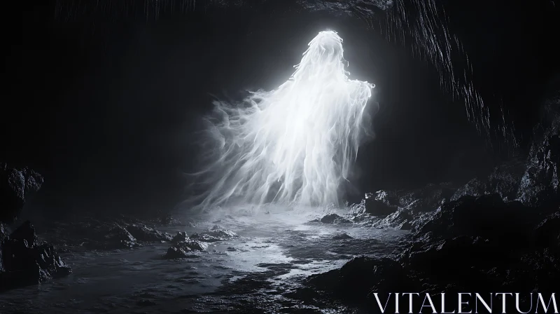 Mystic Cave Apparition AI Image