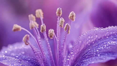 Macro Photography of Purple Flower with Dew