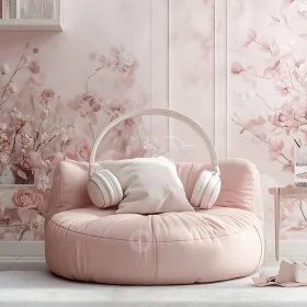 Blossom Hues: A Pink Armchair Retreat