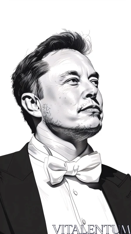 AI ART Sophisticated Portrait of Elon Musk in Formal Wear