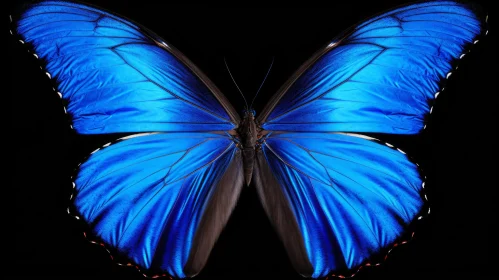 Blue Butterfly on Black Background: A Conceptual Art Installation