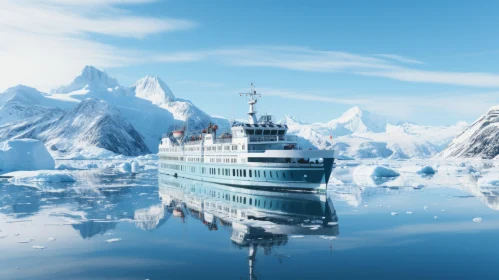 Captivating Cruise Ship Adventure Amongst Icebergs | Artistic Masterpiece