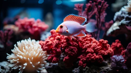 Colorful Aquarium View: Marine Fish and Coral Reefs