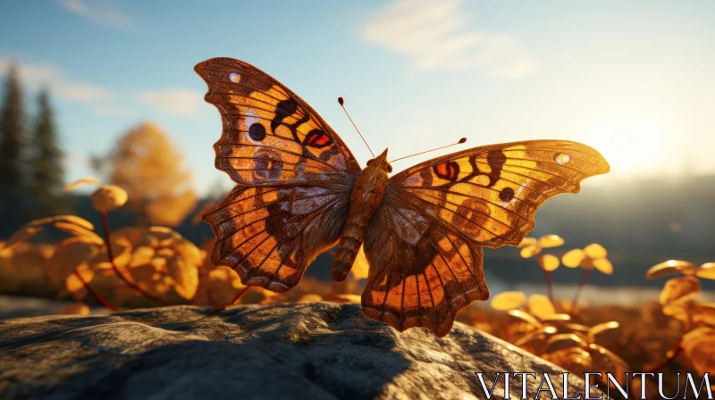 Enchanting Autumn Butterfly - Unreal Engine 5 Low Poly Concept Art AI Image