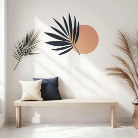 Minimalist Home Decor with Leaf Art