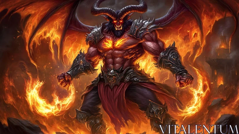 AI ART Demon of Fire and Shadow