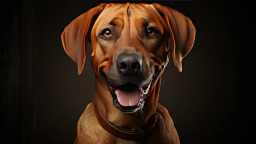 Joyful Brown Dog Portrait in Soft Lighting