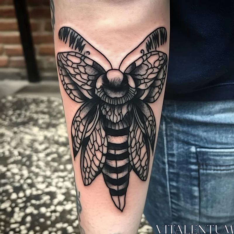 Forearm Moth Tattoo Design AI Image