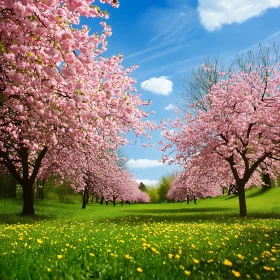 Pink Blossoms Meadow