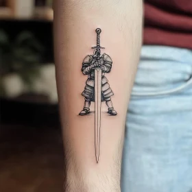 Armour-Clad Knight Tattoo Design