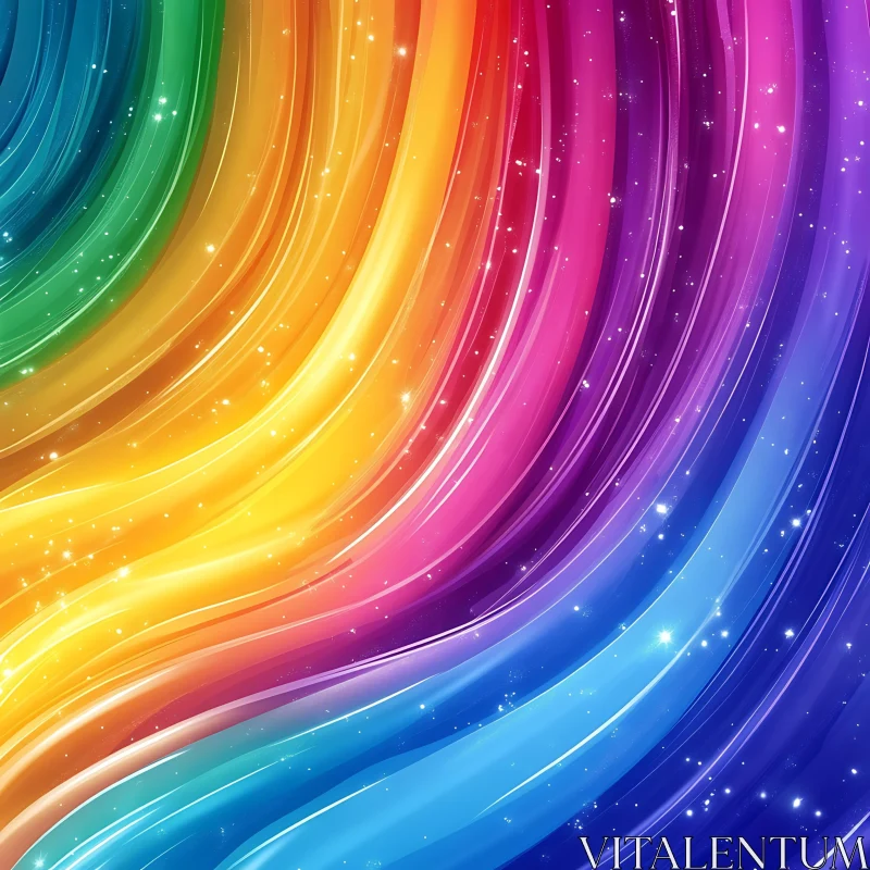 Colorful Gradient Swirl with Glittering Sparkles AI Image