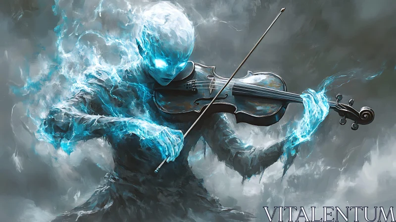 Ethereal Violinist: A Spectral Symphony AI Image