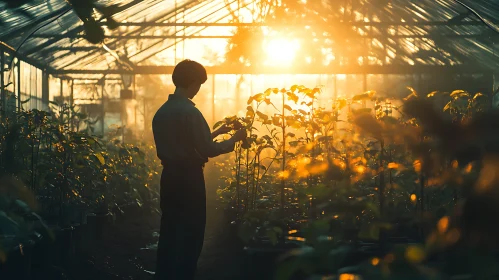 Greenhouse Plants in Sunlight