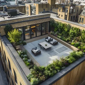 Urban Rooftop Oasis with Garden and Lounge