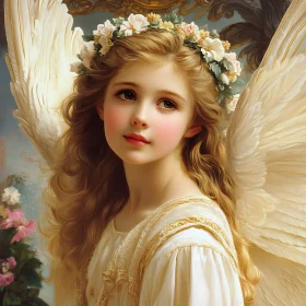 Angelic Child with Floral Crown