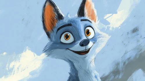 Animated Fox Portrait with Bright Eyes