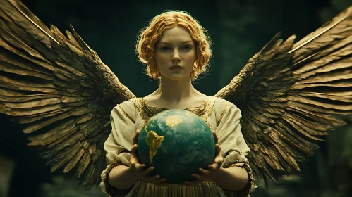 Guardian Angel Holding the World