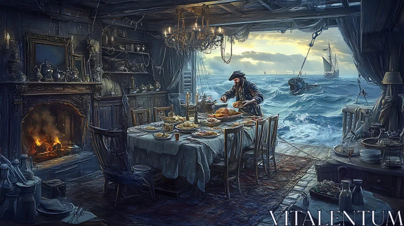 AI ART Seafaring Pirate's Grand Dinner