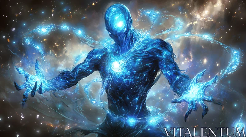 AI ART Blue Energy Cosmic Entity