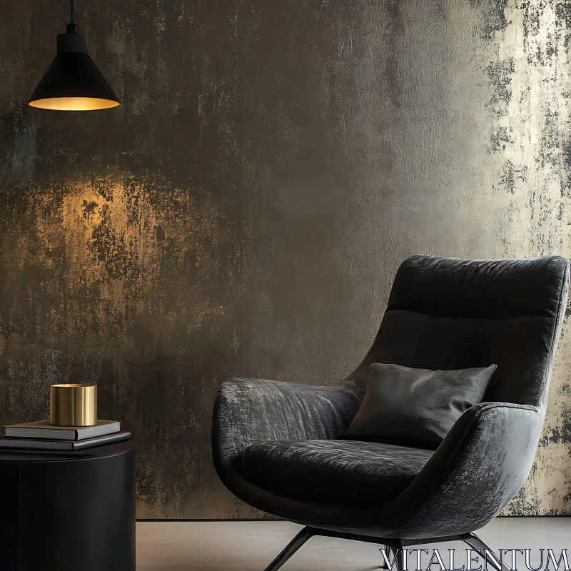 Moody Interior Scene with Modern Furniture AI Image