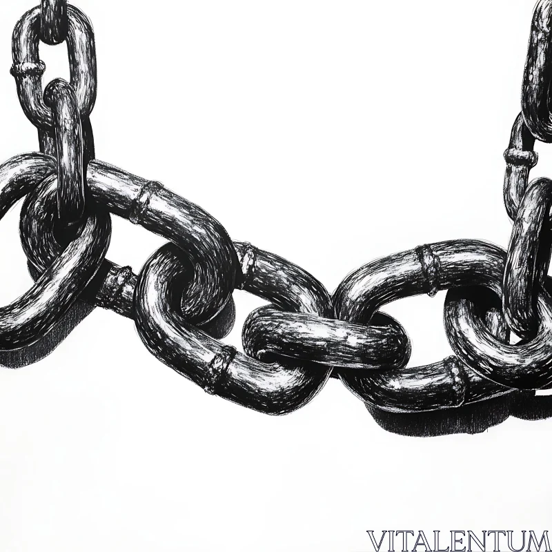 Interconnected Metal Chain Close-Up AI Image