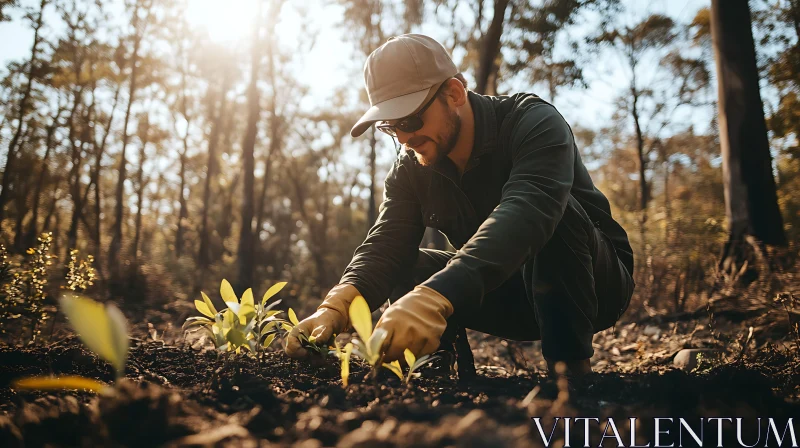 Forest Restoration: Planting for the Future AI Image