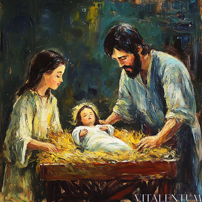 Family Love and Devotion Painting AI Image