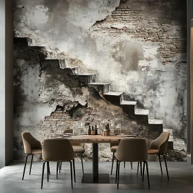 Interior Dining Room with Textured Wall