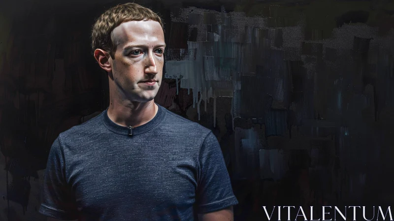 AI ART Contemplative Mark Zuckerberg Portrait