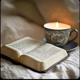 Book and Candle Still Life