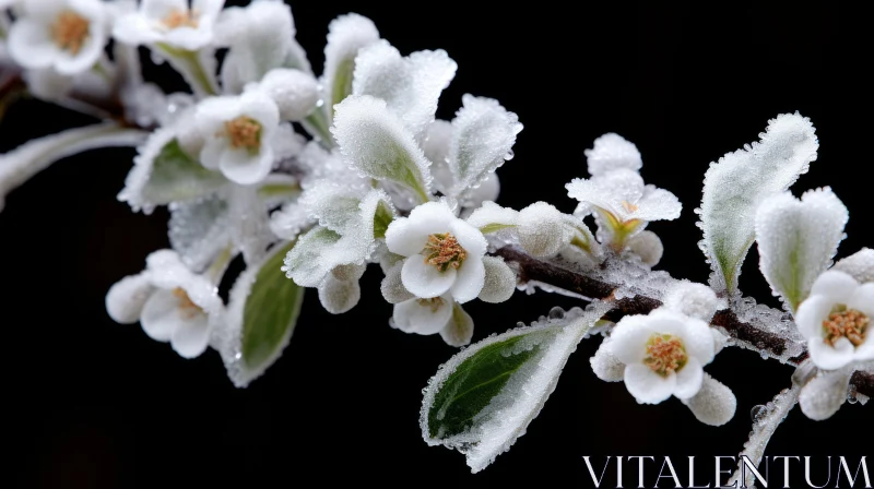 Frosted White Flowers - A Display of Spring's Beauty AI Image