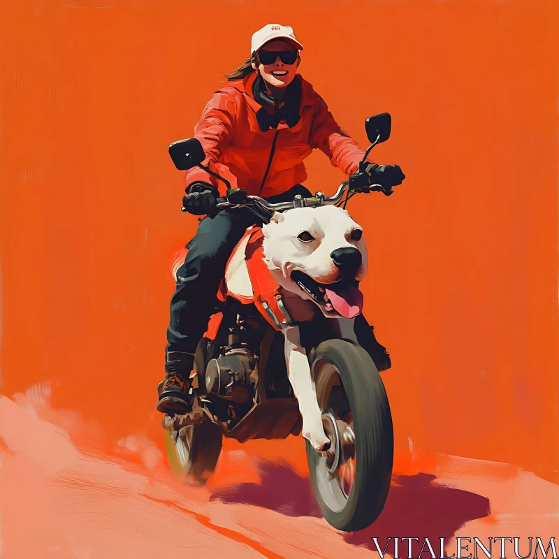 AI ART Motorcycle Ride with a Canine Companion