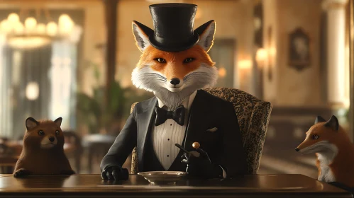 Fox Gentleman at the Dinner