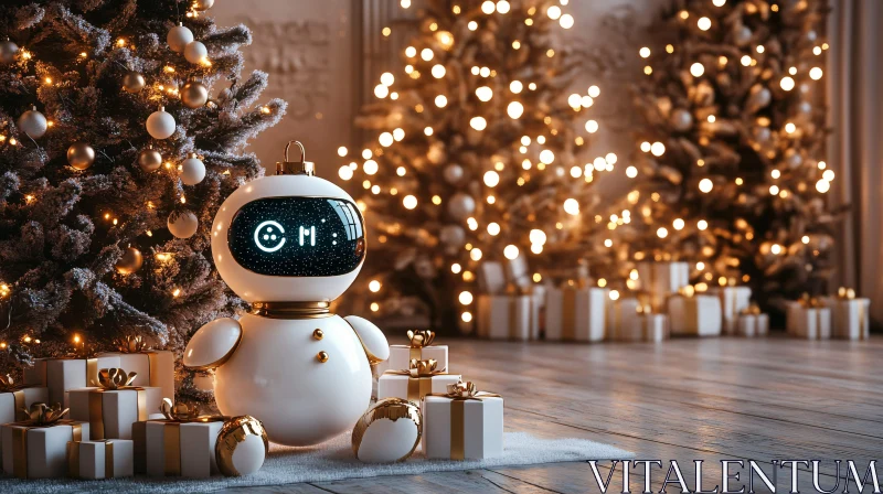 AI ART Christmas Robot with Presents