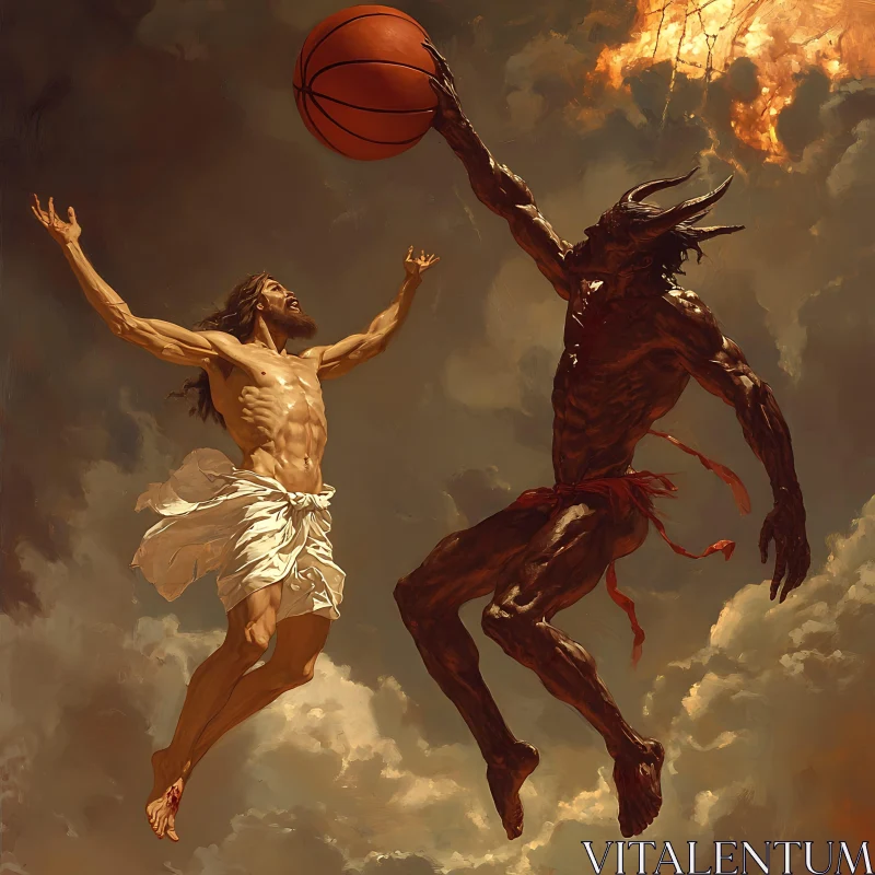 AI ART Celestial Dunk: A Clash of Titans