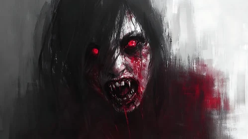 Crimson Gaze: A Vampire's Dark Portrait