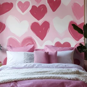 Pink Heart Bedroom Interior