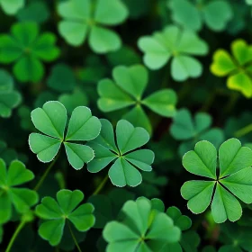 Heart-Shaped Clover Leaves in Macro